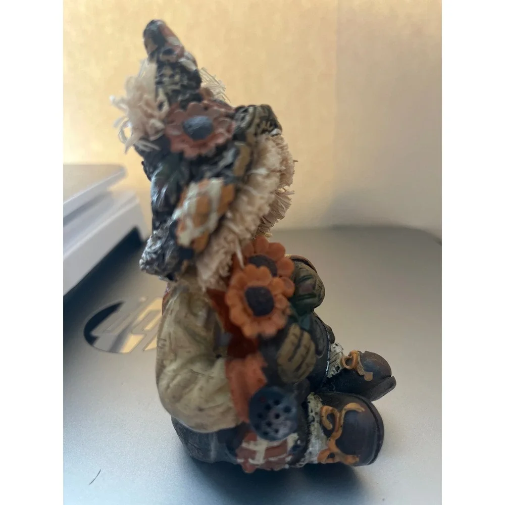 Harvest Scarecrow Figurine Sunflowers Watering Can Fall Decor Resin 4 Inch